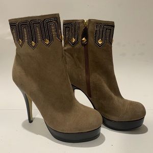 Brown heeled boots
